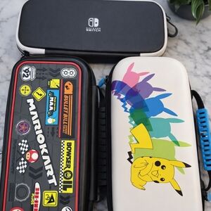 Nintendo Switch Carrying Case with Pikachu and Mario Kart Designs